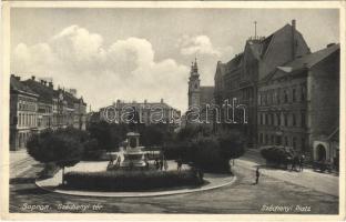 1932 Sopron, Széchenyi tér és szobor