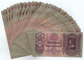 1930. 100P (29x, közte alacsony sorszám: E355 000832) + restaurált banki kötegelő T:III közte szép p...