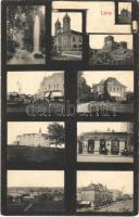 1913 Léva, Levice; zsinagóga, utca, vár, Dukesz Lipót üzlete és saját kiadása / synagogue, shops, streets, castle (EK)