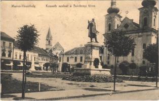 Marosvásárhely, Targu Mures; Kossuth szobor, Széchenyi tér, Anger Jakab üzlete / statue, square, shop (EK)