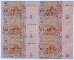 Ukrajna 2011. 2Hr (6x, ívben, mindegyik 758-ra végződő, de különböző sorszámmal) T:I- Ukraine 2011. 2 Hryvnia (6x, in sheet, all ending with 758, but with a different serial number) C:AU