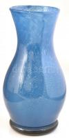 Barovier és Toso jelzéssel buborékos kék üveg váza, kis kopásnyomokkal, m: 26 cm