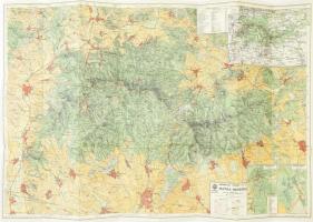 cca 1933-1937 A Mátra hegység, kirándulók térképe, kiadja a Magyar Kir. Állami Térképészet, 1:50000, 62x90 cm, apró szakadással