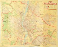 cca 1943 Budapest térkép, kiadja a Magyar Kir. Honv. Térképészeti Intézet, 1:25000, 75x91 cm, apró szakadással, kissé foltos