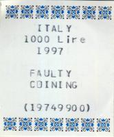 Olaszország 1997. 1000L "EU" T:1 Tanúsítvánnyal!