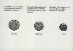 Dél-Afrika 1992-95. 1c, 2c, 5c mindegyik aranyozva T:1 Kereskedői szettben!