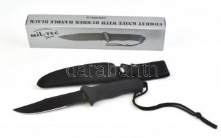 Mil-tec Combat Knife harci kés, gumimarkolattal, tokkal, újszerű állapotban, eredeti dobozában, h: 27 cm