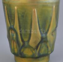Zsolnay art deco eozin mázas váza. Formaterv Török János? Jelzett, hibátlan. m: 24 cm