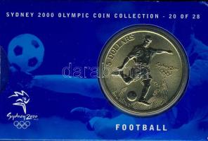 Ausztrália 2000. 5$ "Labdarúgás" díszkiadásban, tanúsítvánnyal T:BU