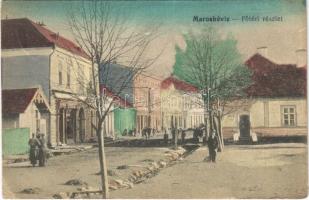 1918 Maroshévíz, Toplita; Fő tér, üzletek. Szabó Fülöp kiadása / main square, shops (Rb)