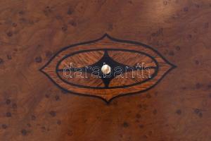 Antik intarziás fa doboz, kulcs nélkül, 25×18×8,5 cm