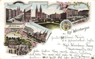 1898 Weinbergen with market Litho
