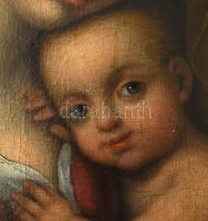 Jelzés nélkül, feltehetően a XVIII. sz. végén működött itáliai festő műve: Madonna a kisdeddel. Olaj...