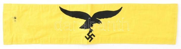 Luftwaffe szimbólumos vászon karszalag, replika, hátoldalán pecséttel, kis folttal, 41x10 cm