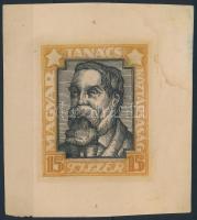 1919 Magyar Tanácsköztársasági arcképek Engels 15f, Bokros Ferenc essay 9,5 x 10,8 cm papíron / Soviet portraits Engels 15f essay
