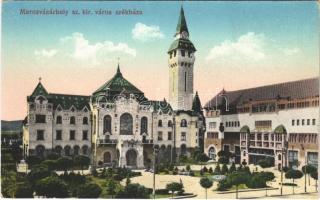 Marosvásárhely, Targu Mures; Városháza. Vasúti levelezőlapárusítás 15. sz. 1915. / town hall (EK)