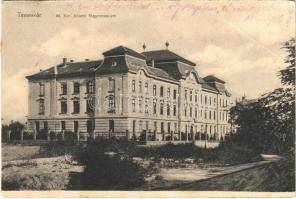 1917 Temesvár, Timisoara; M. kir. állami főgimnázium / grammar school (fa)