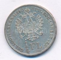 1860B 1/4Fl Ag "Ferenc József" T:1- patina Adamo M12
