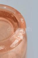 "Hotel Weber Anvers" feliratos rózsaszín szódás üveg, alján csorbákkal, m: 24,5 cm