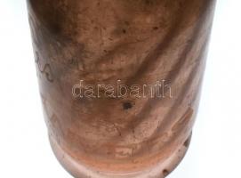 "Hotel Weber Anvers" feliratos rózsaszín szódás üveg, alján csorbákkal, m: 24,5 cm