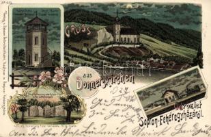 Sopron-Fehéregyháza with railway-station Litho (EK)