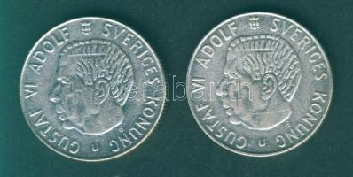 Svédország 1964-66. 1K Ag (2x) VI.Gusztáv T:2/3