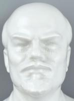 Herendi Lenin porcelán büszt, fehér mázas, jelzett, hibátlan, m: 16,5 cm