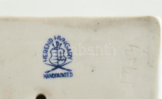 Herendi Lenin porcelán büszt, fehér mázas, jelzett, hibátlan, m: 16,5 cm