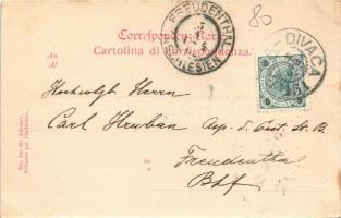 1902 Osztrák-magyar haditengerészet matrózai lőgyakorlat közben a fedélzeten, gépfegyver / K.u.k. Kr...