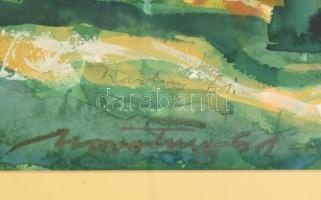 Novotny Emil Róbert (1898-1975): Hegyvidéki táj, 1961. Akvarell, papír, jelzett. Üvegezett, kissé sé...