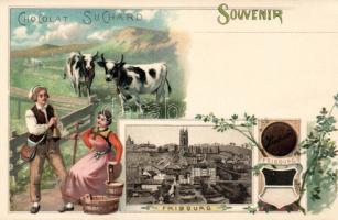 Fribourg with Suchard commercial Litho