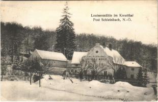 1912 Kreuttal, Gasthaus Louisenmühle / café, restaurant and inn, horse sleigh, winter. Phot. O. Kantner (EK)