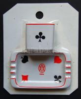 Hollóházi porcelán dohányzó készlet Csepel művek reklámmal dekoratív szett