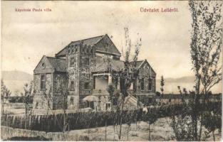 1909 Balatonlelle, Lelle; Kápolnás (Harrer) Paula villa (előtte Breznay Béla). Wollak József kiadása