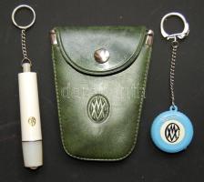 Kis Csepel művek tétel 3 darab kulcstartó (lámpa, mérőszalag, tok)