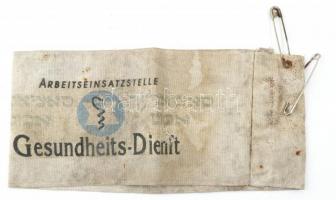 Varsói vagy más német megszállás alatti gettó zsidó egészségügyi szolgálat karszalag, régi replika? / Warsaw ghetto Jewish medical service armband vintage repro? 44x10 cm
