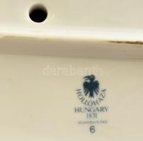 Hollóházi ülő olvasó lány, kézzel festett, jelzett, hibátlan, m: 34 cm