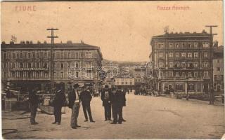 1907 Fiume, Rijeka; Piazza Adamich / square, Grand Hotel Europe, café. W.L. 1209. (Rb)