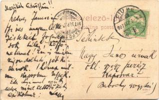 1907 Fiume, Rijeka; Piazza Adamich / square, Grand Hotel Europe, café. W.L. 1209. (Rb)