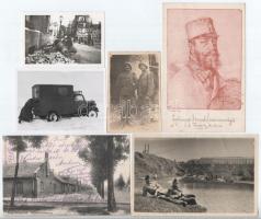 3 db katonai fotólap + 3 katonai tárgyú képeslap + 4 fotó