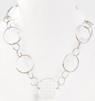 Ezüst(Ag) nyaklánc, középrésszel, Waterford jelzéssel, h: 43 cm, bruttó: 19,15 g