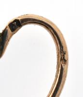 Arany (Au) 14k és ezüst (Ag) fülbevalópár, buton foglalt 2 régi csiszolású achtkant cca. 0,40 ct, és...