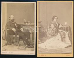 nagyrákói és kelemenfalvi Rakovszky Károly (1814-1891) és felesége hanzlikfalvi Vagyon Judit (1813-1875) vizitkártya méretű fotói