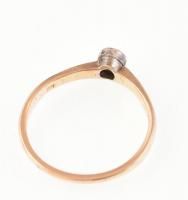 Arany (Au) 14k. Gyűrű. Üveg ékítéssel. Jelzett. 2,2g M: 58