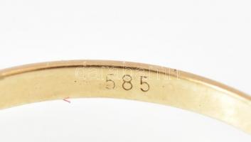 Arany (Au) 14k. Gyűrű 2db. Cirkónia ékítéssel, kő hiányokkal. Jelzett. 4,1g M: 57 és 58