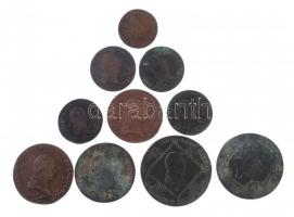 1800S 1kr Cu "I. Ferenc" + 1800S 3kr Cu "I. Ferenc" + 1800S 6kr Cu "I. Fere...