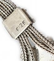 Ezüst(Ag) virágos karkötő, jelzett, h: 16 cm, bruttó: 22,86 g