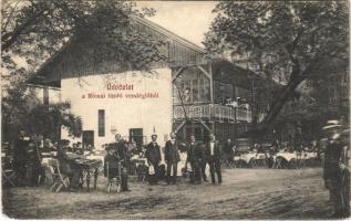 1911 Budapest III. Római fürdő vendéglő (Rómaifürdő), kert cigány muzsikosokkal, cimbalmos (EK)