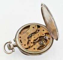 Ezüst(Ag) Chronometre zsebóra, másodpercmutatóval, sérült számlap, jelzett, jár, d: 5 cm, bruttó: 70...