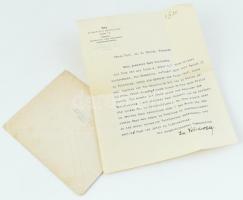 1924 Dr. Heller Bernát (1871-1943) rabbi részére küldött német nyelvű levél Palesztinából